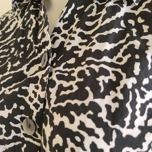 Westbound petites 10P black white button up collared long sleeve 100% cotton cor - Picture 2 of 3